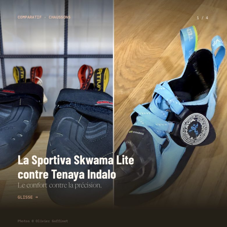 La Sportiva Skwama Lite et Tenaya Indalo côte à côte